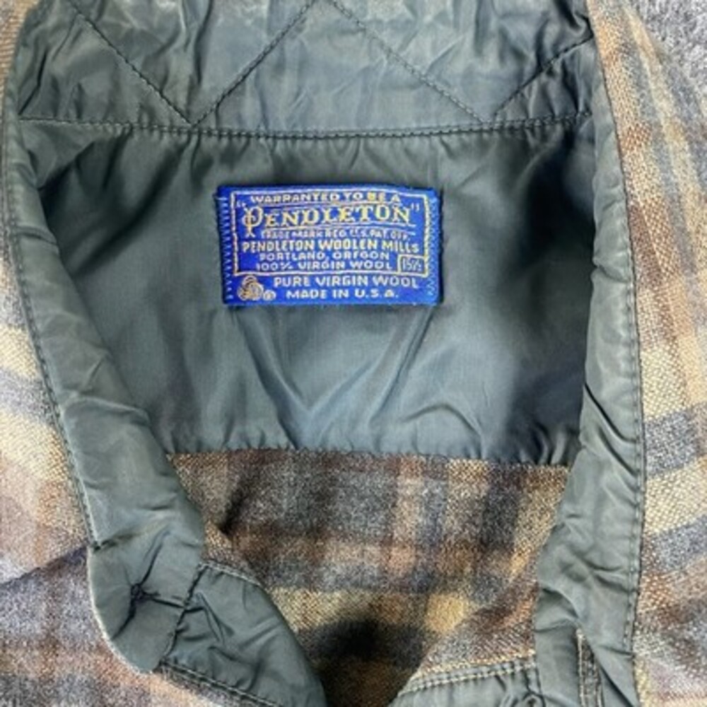 Vintage Pendleton Men's Long Sleeve‎ Button Wool Shirt 15 1/2 Brown USA Outdoor - Picture 10 of 14